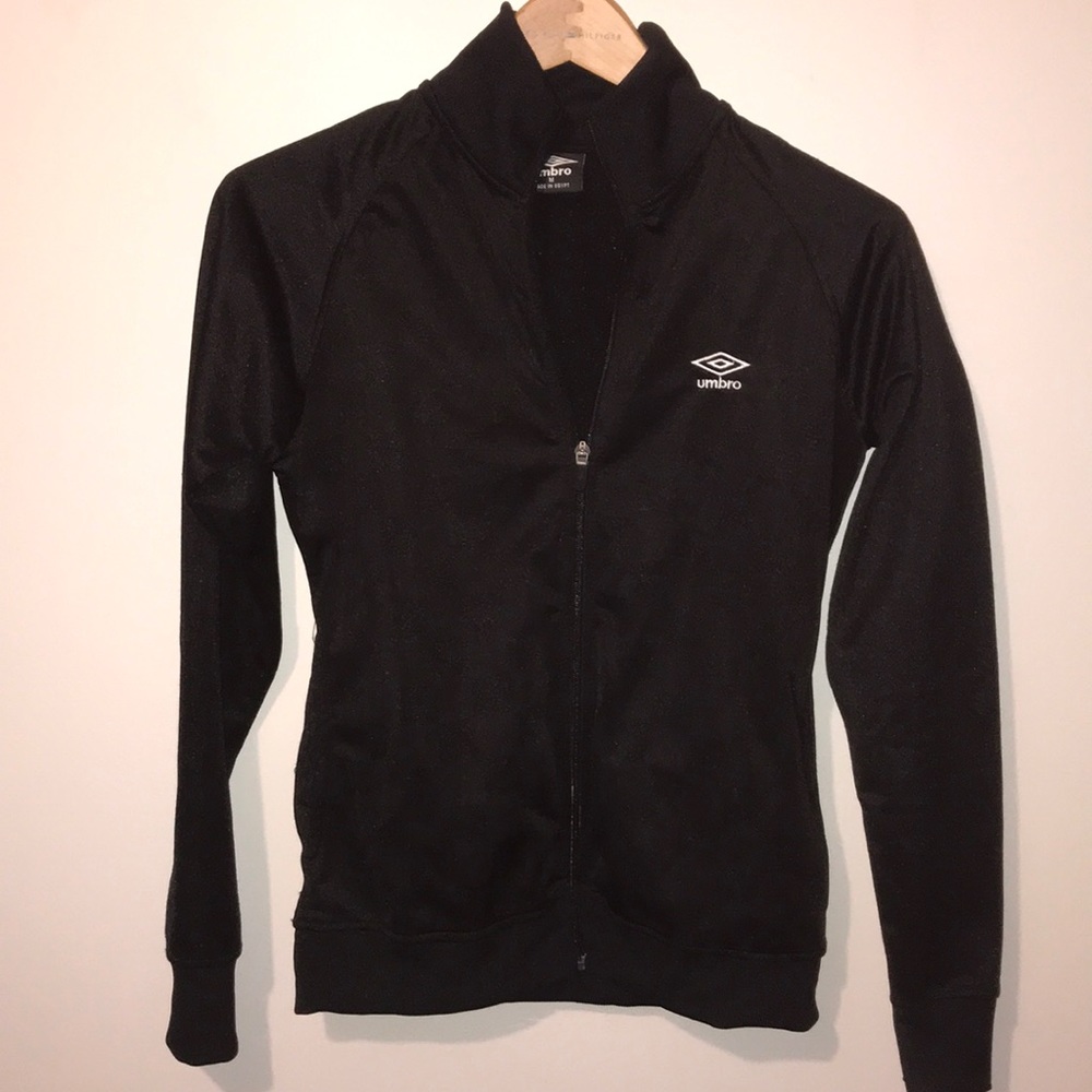 UMBRO Black on Black Checker Zip Up Track Jacket